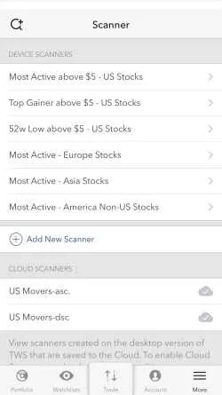 Scanner App IBKR Interactive Brokers