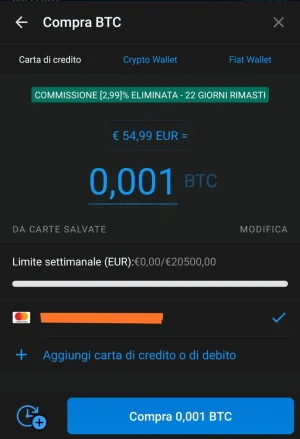 Inserimento ordini Crypto.com