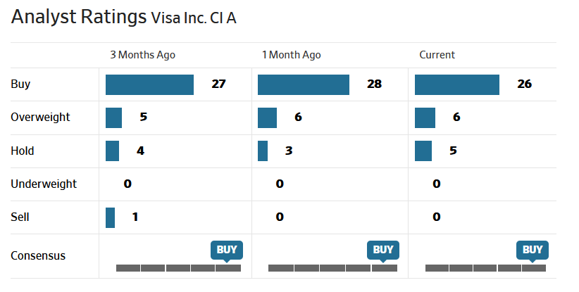 Visa analyst rating
