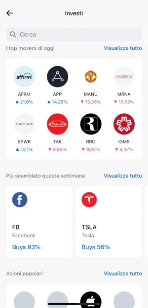 Lista titoli azionari Revolut