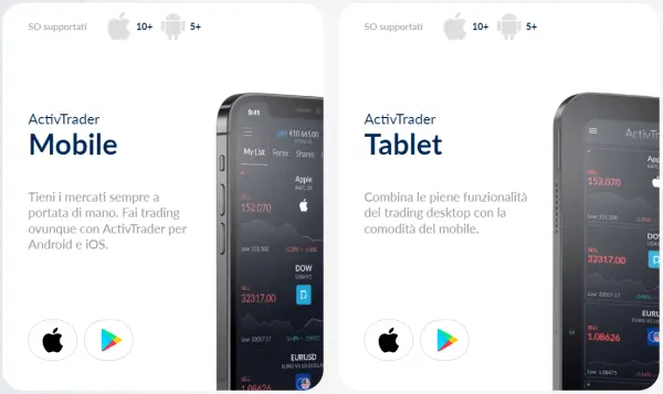 App Activtrades per mobile e tablet