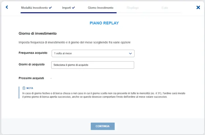 piano replay frequenza