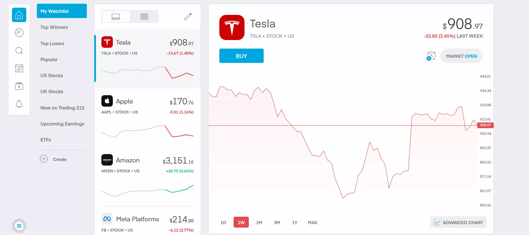 Trading212 platform