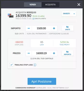 immissione ordini eToro